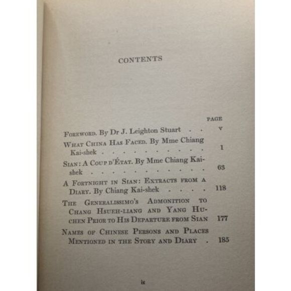 General Chiang Kai-Shek; the Account of the Fortnight in Sian First Ed 1937 RARE